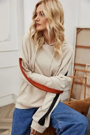 LOOSE HOODED TOP Relaxed Top Reflective Detailing