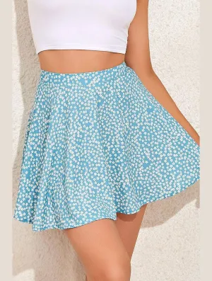Stretch Support Fit City Ready SUMMER HIGH WAISTED CHIFFON FLORAL MINI SKIRT