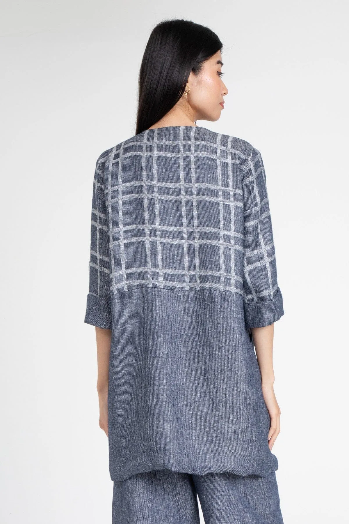 Carrie Car Coat ?C Plaid Linen Durable Stitching Easy Care Machine Washable