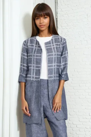 Carrie Car Coat ?C Plaid Linen Unisex Casual Fit Evening Out
