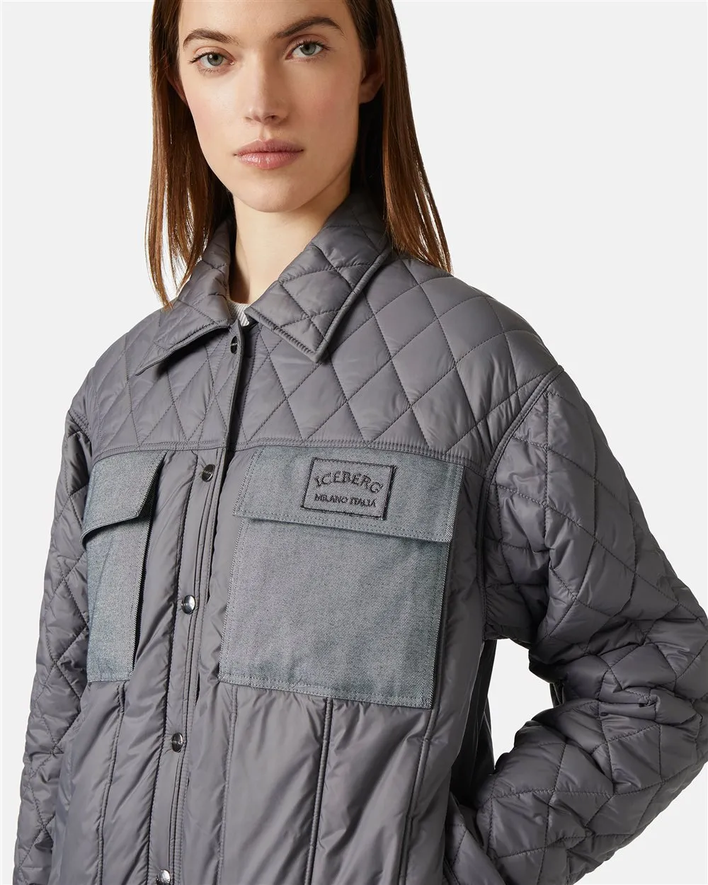 Regular fit jacket in quilted nylon