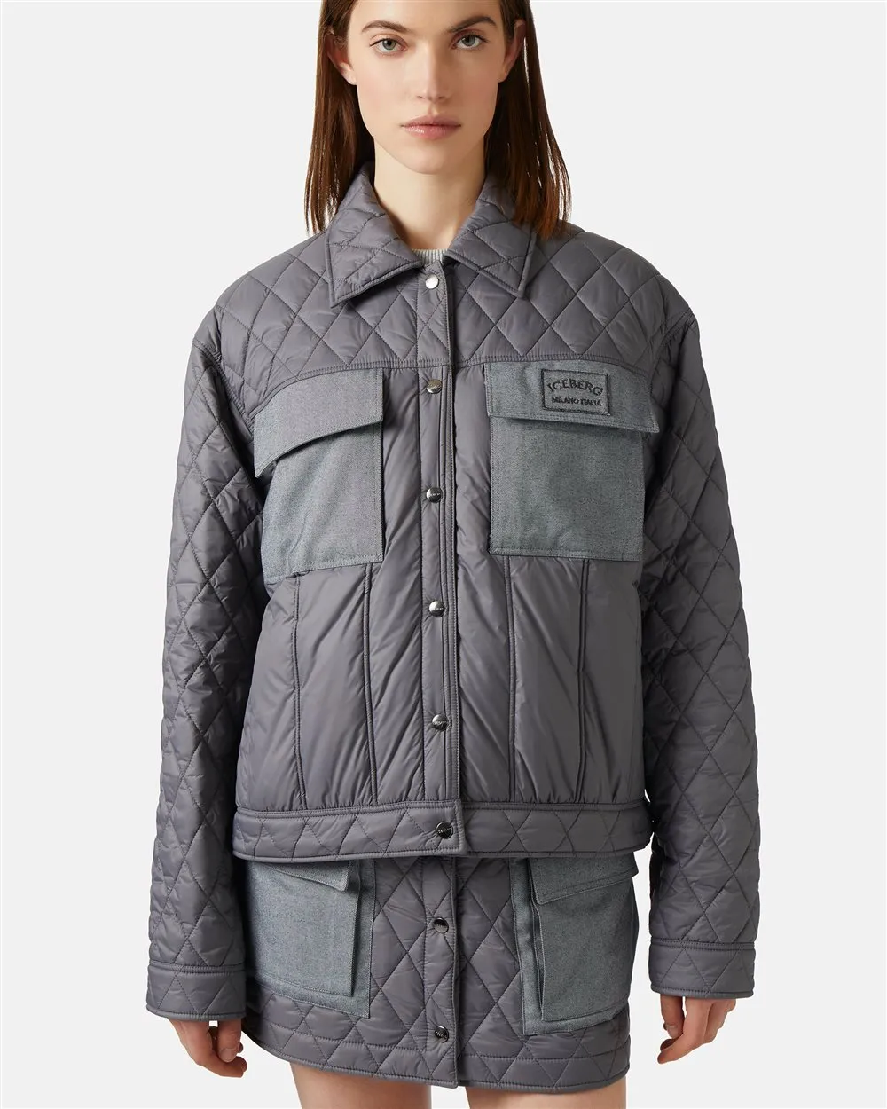 Regular fit jacket in quilted nylon