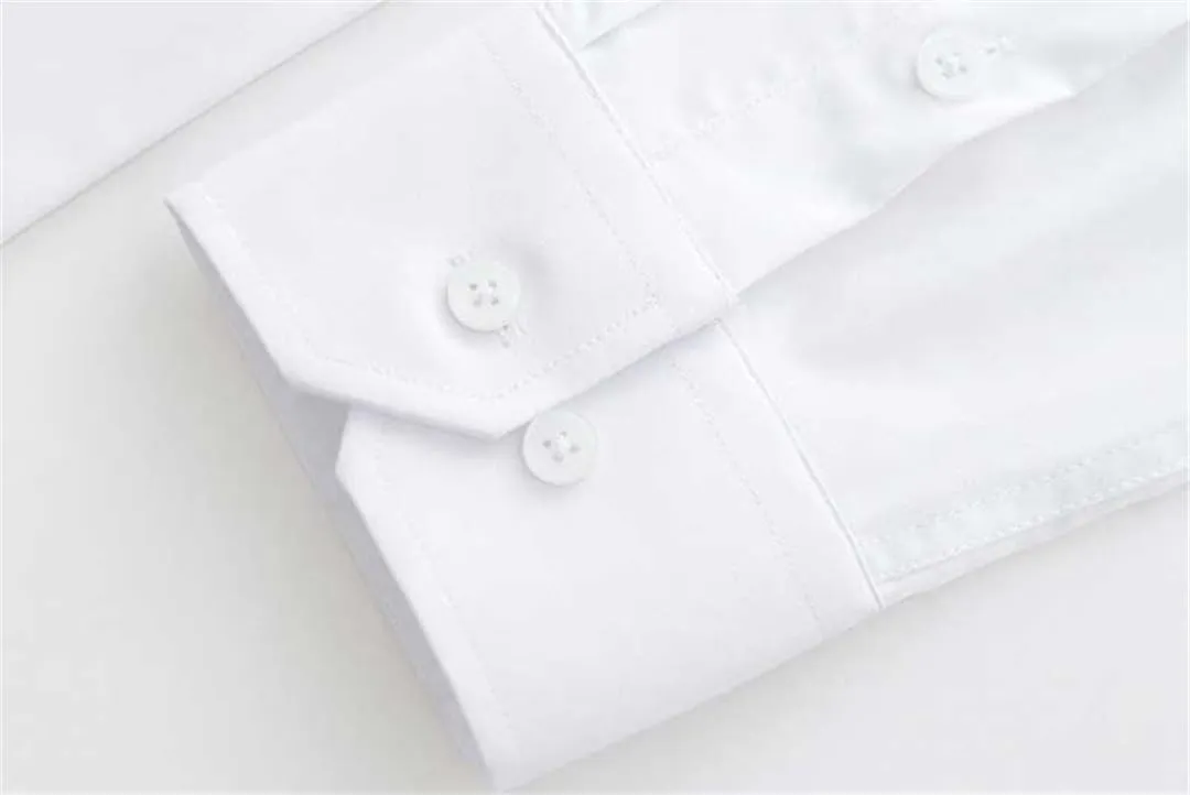 REHJJDFD Men's Dress Shirts Men Slim Fit Long Sleeve Shirt Men Formal Business Wedding Chemise
