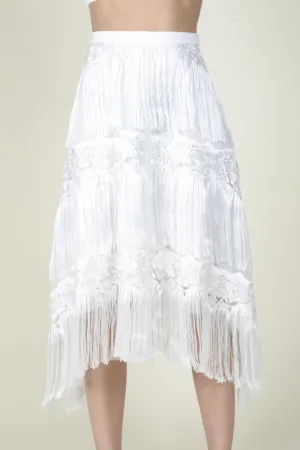 Quin Fringe Skirt - Meringue Light Edge