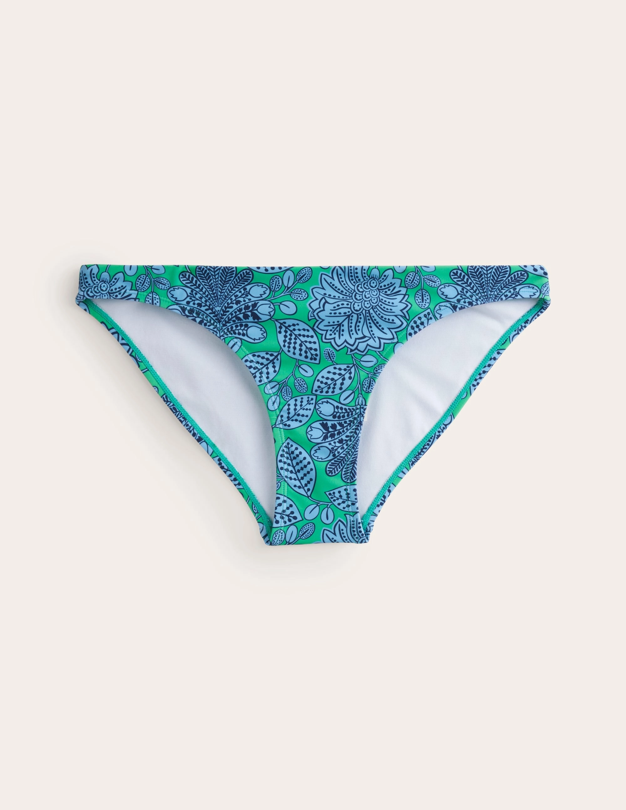 Unisex-Style Classic Bikini Bottoms-Ming Green, Gardenia Swirl