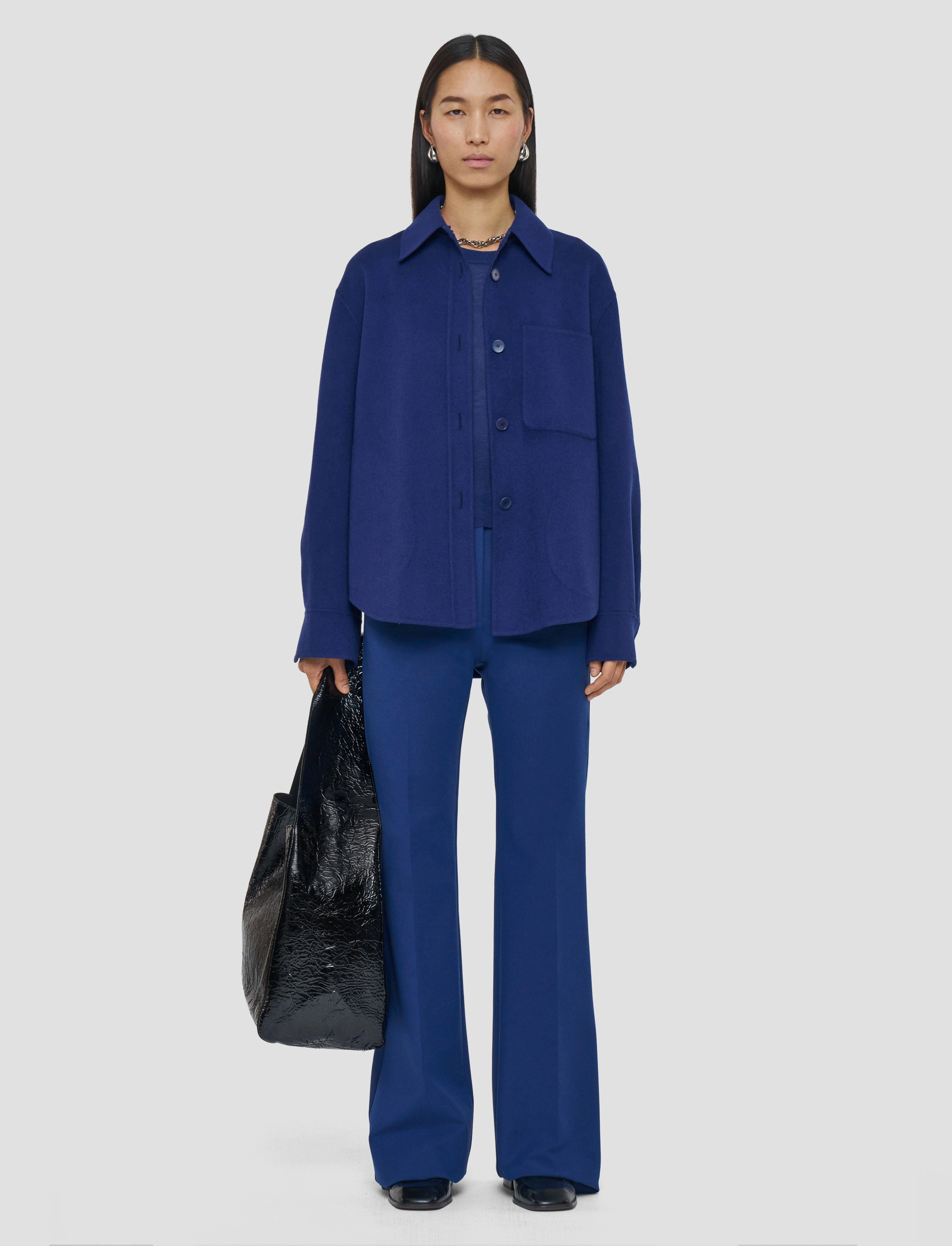 V-Neck Jelia Light Double Face Wool Overshirt