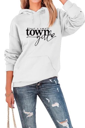 WOMEN LETTERING PRINT OVERSIZED PULLOVER HOODIE Summer Sweater