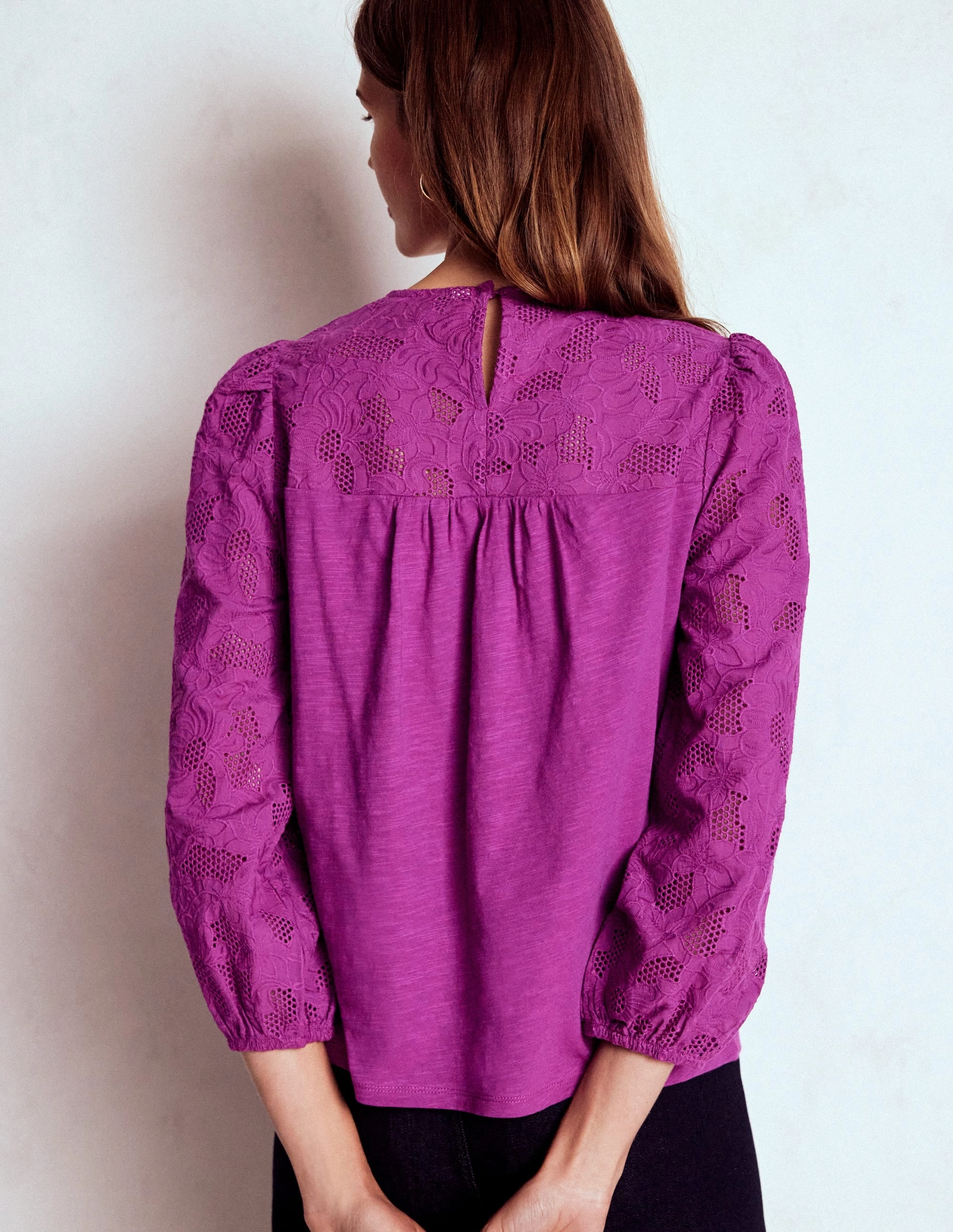 May Broderie Top-Regal Purple Reflective Detailing