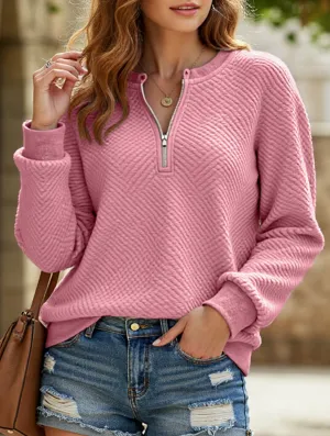 Flatlock Seam Technology MoistureWicking Material Casual knitted zipper long-sleeved sweatshirt