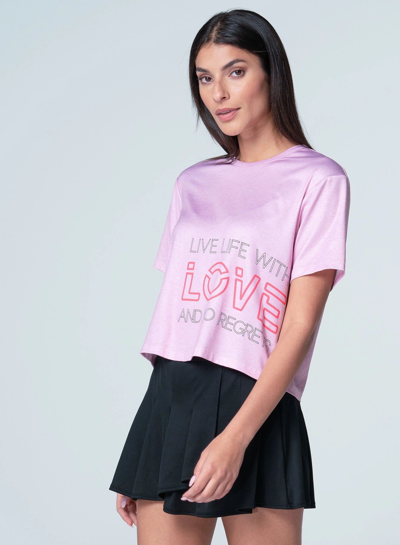 Wrinkle Resistant ReinforcedHems Live Life With Love Short Sleeve