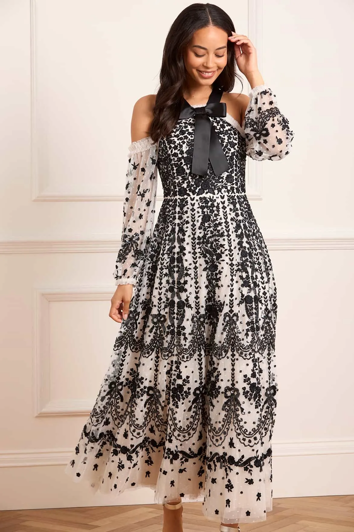 Adeline Off-Shoulder Ankle Gown Mini-Length