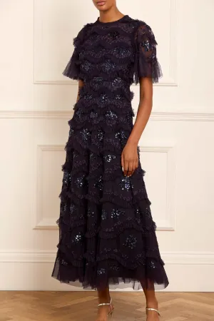 Daisy Wave Ankle Gown Texture Style High-waist