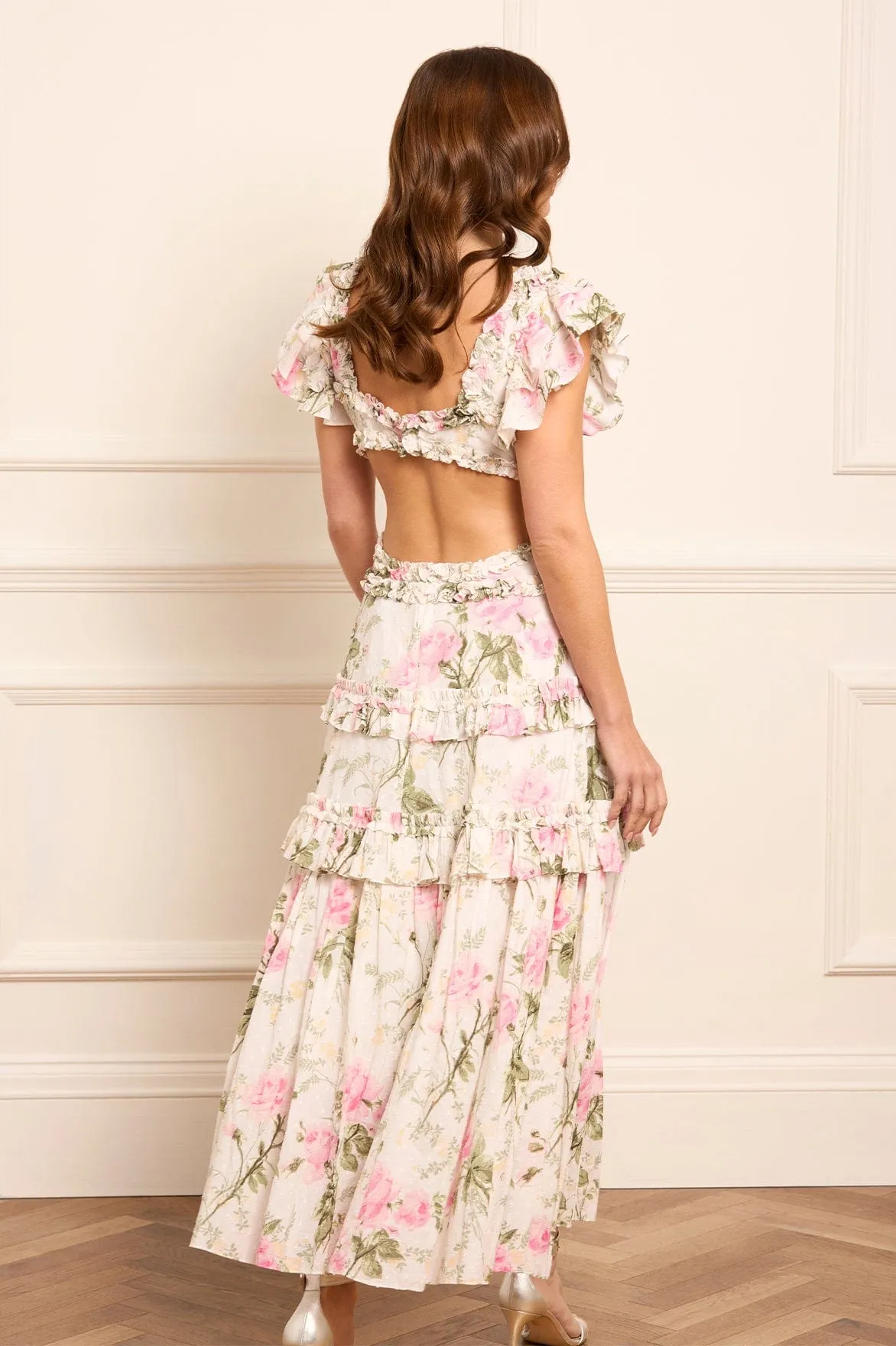 Tailored Comfort Rose Cotton Backless Ankle Gown