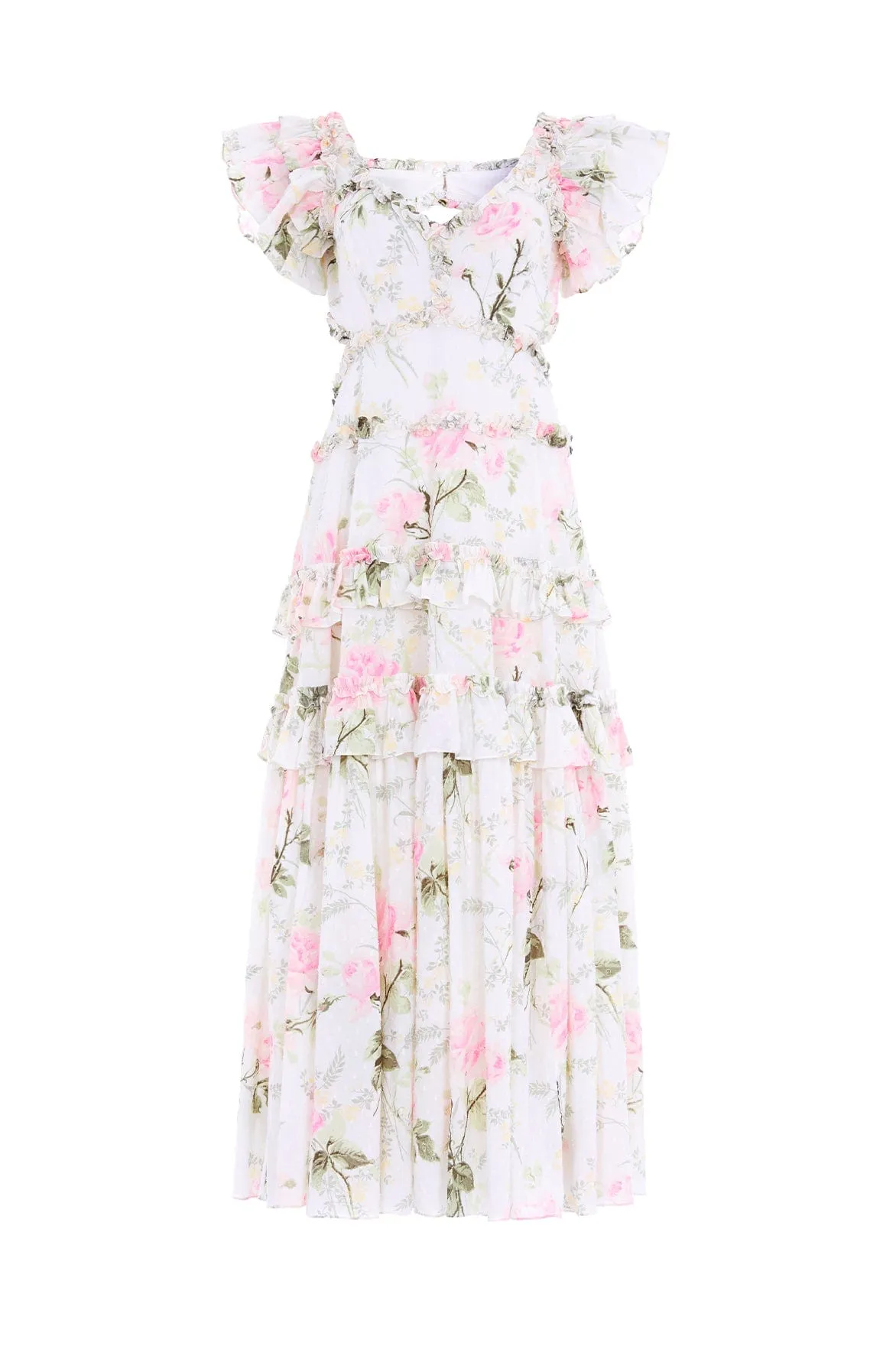 Tailored-fit Fast Chic Rose Cotton Backless Ankle Gown