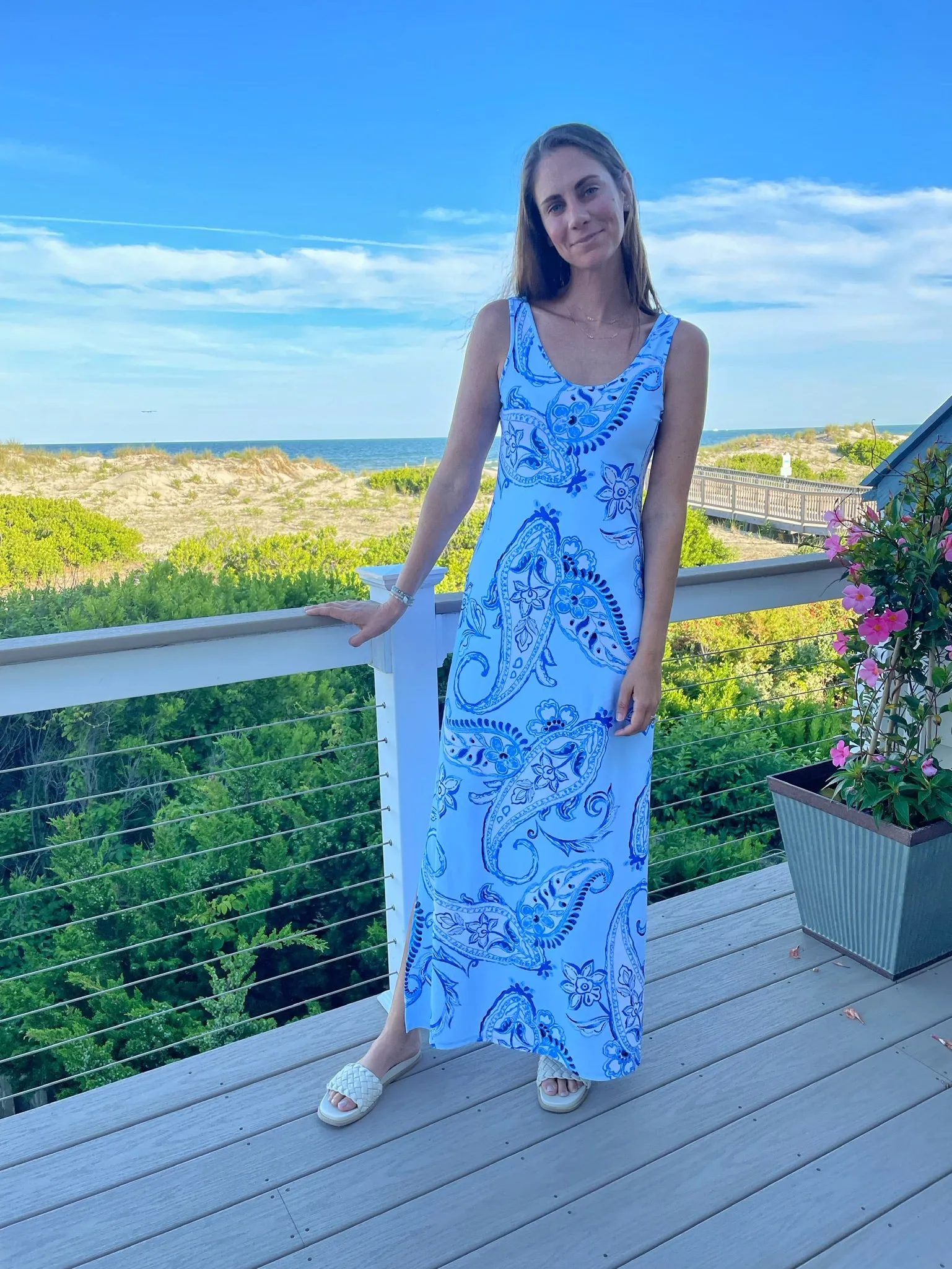 Maui Maxi Dress Oversized Paisley Peplum-Style Fit Mood
