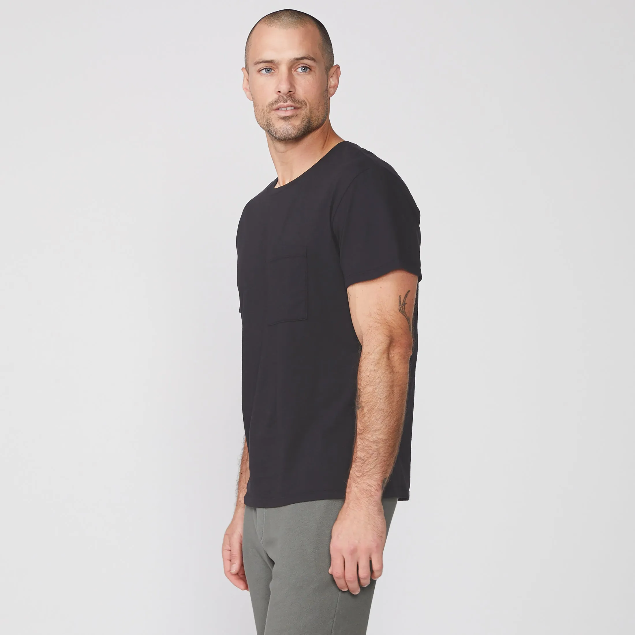 Retro Style Relaxed Pocket Crew