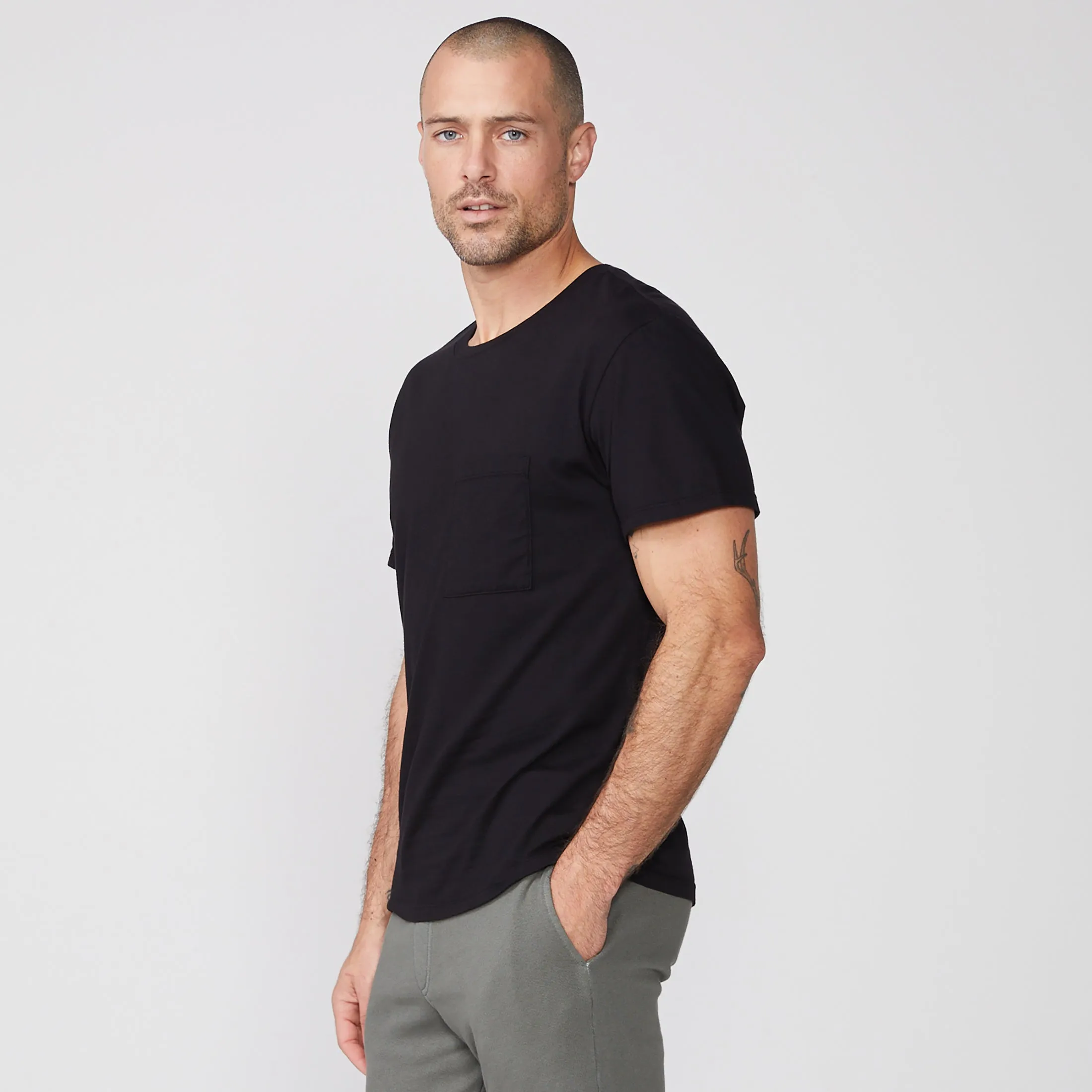 Adjustable Cuffs Relaxed Pocket Crew