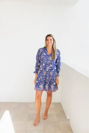 Vibrant Movement Button-Cuff Dover Dress Purple Passion