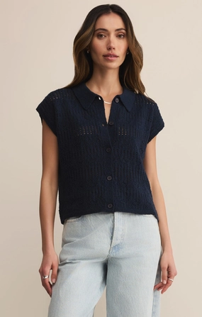 FadeResistant Coating Z Supply Kinsley Sweater Top in Eclipse