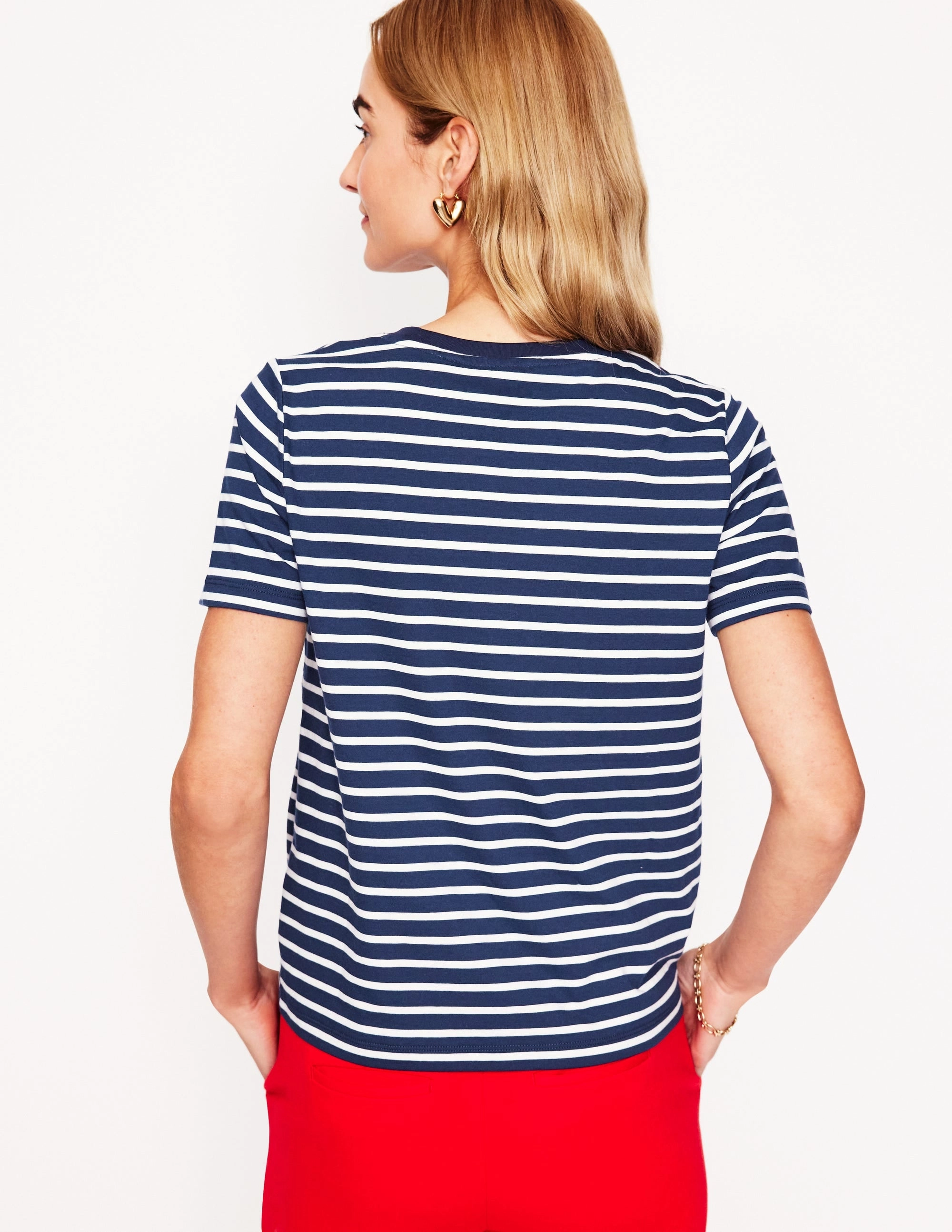 UV Protective Layer Relaxed Novelty T-Shirt-French Navy, Hearts