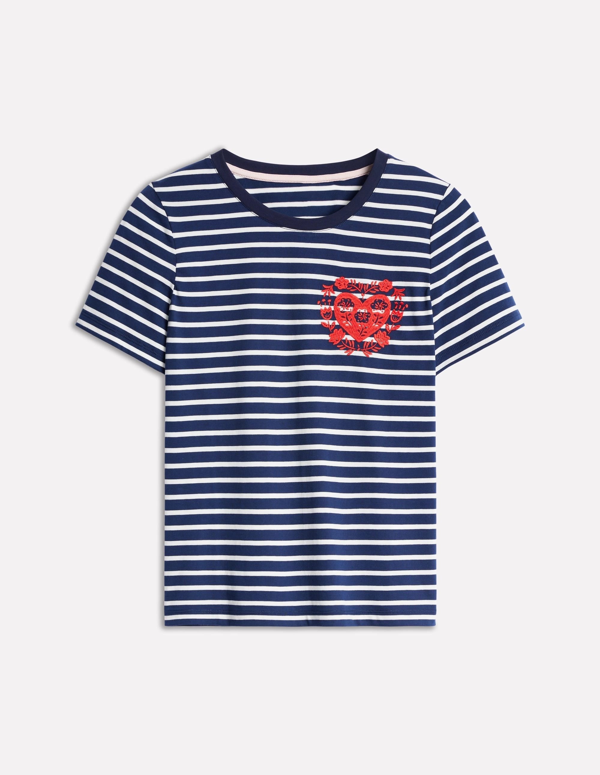 Breathable Microfiber Relaxed Novelty T-Shirt-French Navy, Hearts