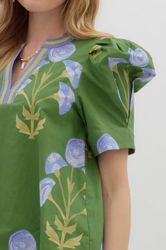 ReinforcedShoulders Everleigh Floral Top in Green