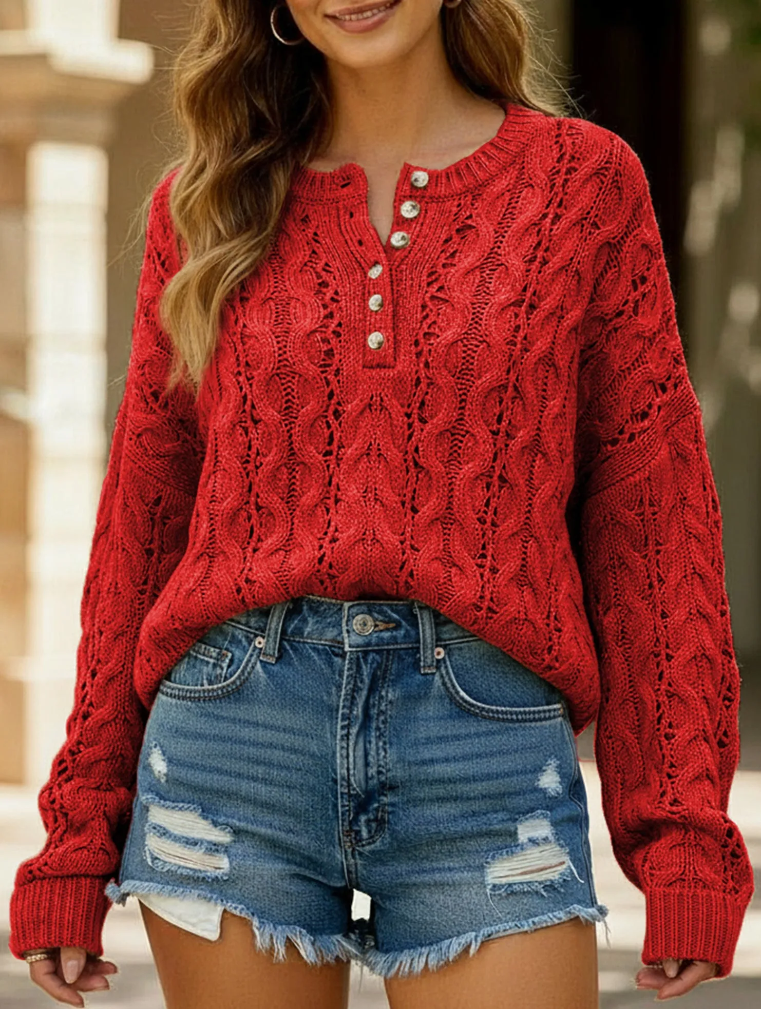 Non Slip Shoulder Seams Loose solid color pullover cropped sweater