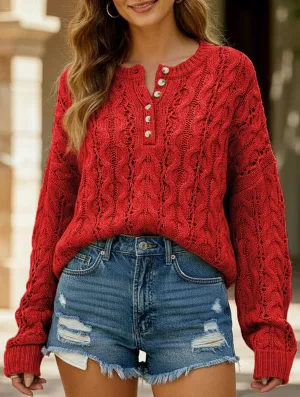 Non Slip Shoulder Seams Loose solid color pullover cropped sweater
