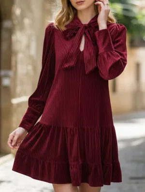Retro hot sale velvet short dress Classic Touch