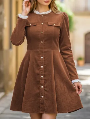 Live Soft Retro ruffled long-sleeved dress