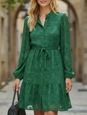 and Effortless fit dress. Retro style lace long sleeve puff sleeve dress