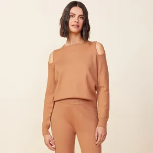 FlexibleCuffs Supersoft Sweater Knit Cut Out Sweatshirt
