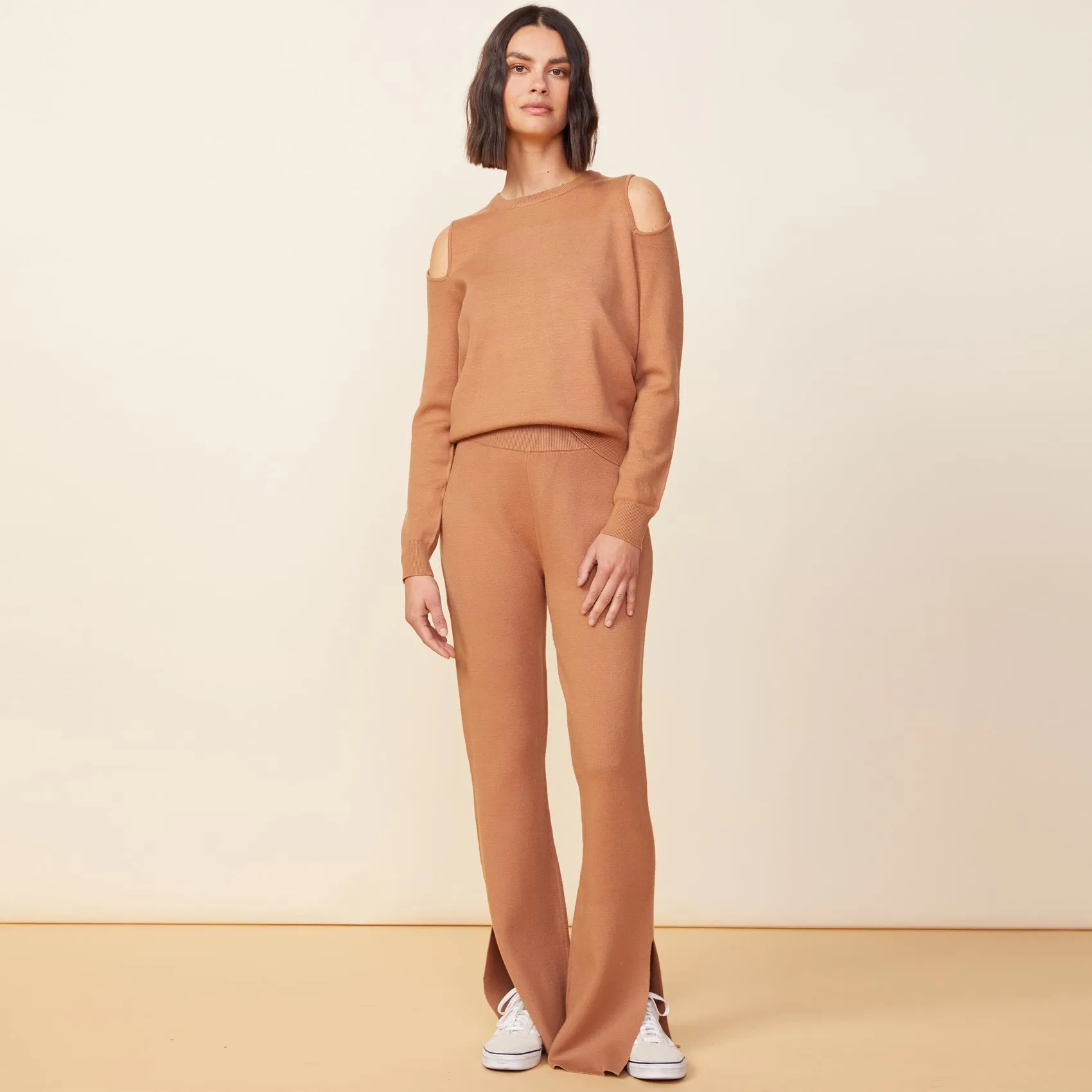 Daily Wear Athletic Look Supersoft Sweater Knit Cut Out Sweatshirt