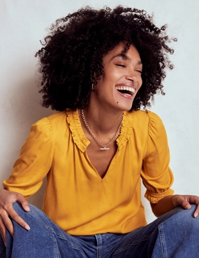 Ria Short Sleeve Top-Golden Rye Hypoallergenic Inner Layer