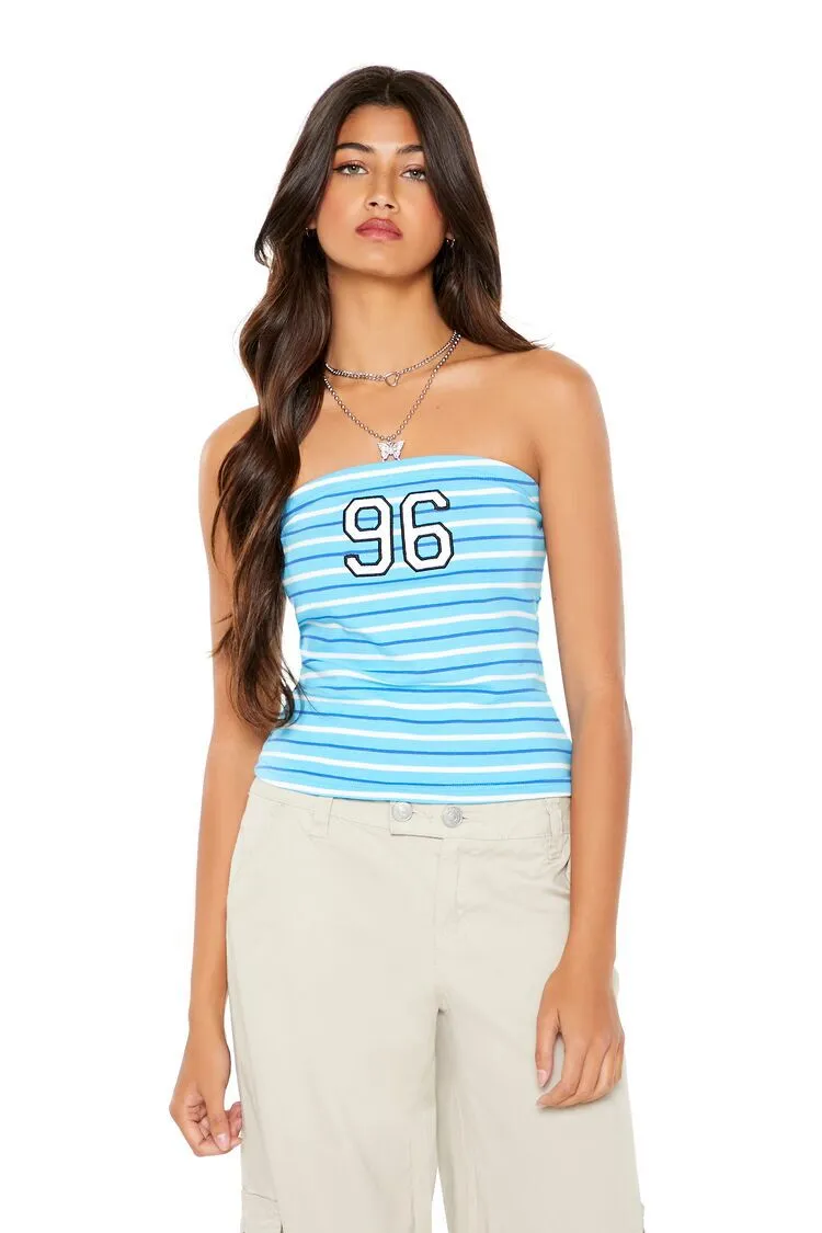 Rib-Knit Striped 96 Tube Top