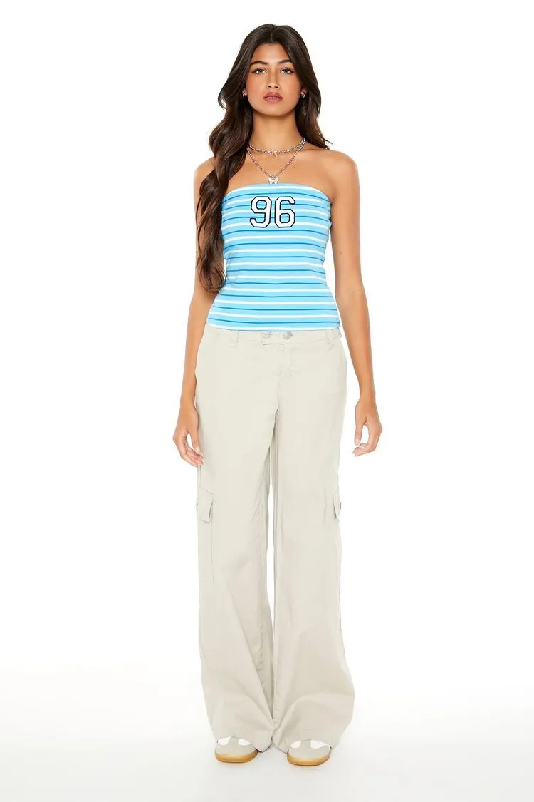 Rib-Knit Striped 96 Tube Top