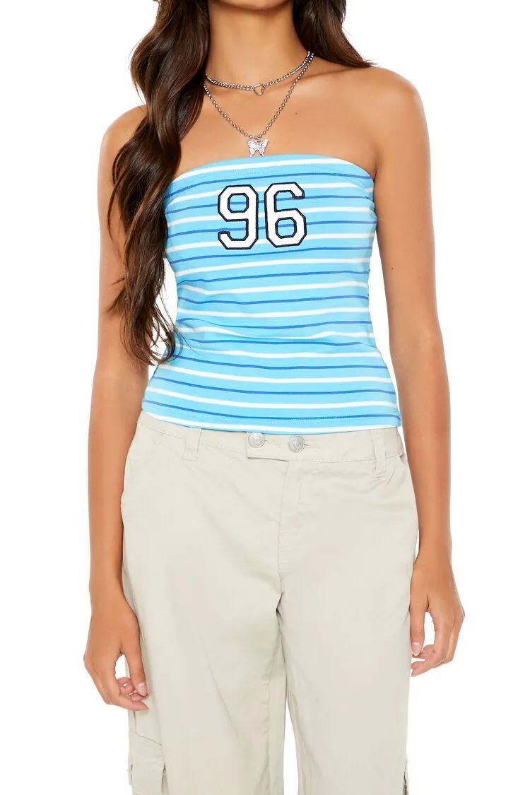 Rib-Knit Striped 96 Tube Top
