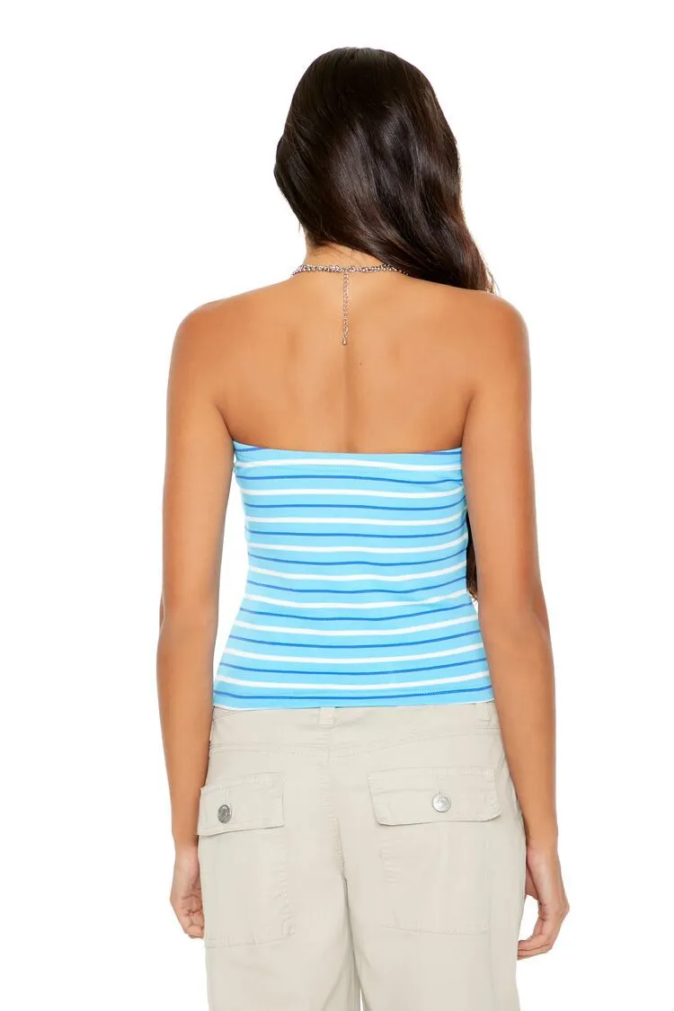 Rib-Knit Striped 96 Tube Top