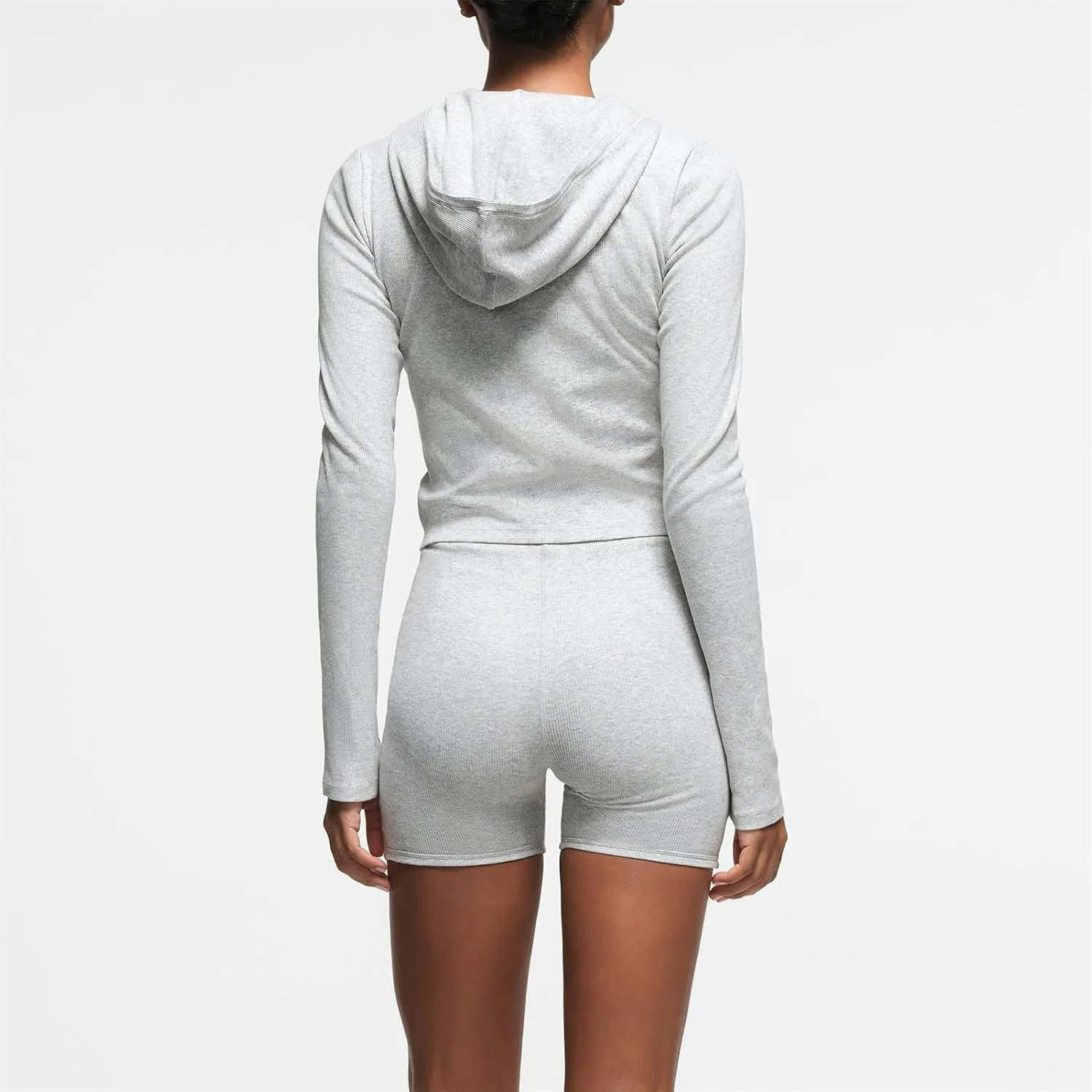 Rib Zip up Hoodie, Womens Zip Up Hoodie Cropped Sweatshirts Fleece Jackets Fitted Sweatshirt Jacket Women