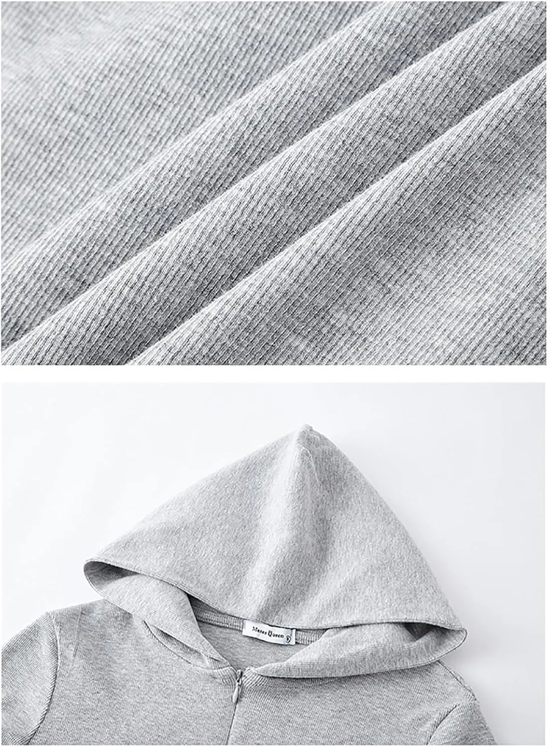 Rib Zip up Hoodie, Womens Zip Up Hoodie Cropped Sweatshirts Fleece Jackets Fitted Sweatshirt Jacket Women