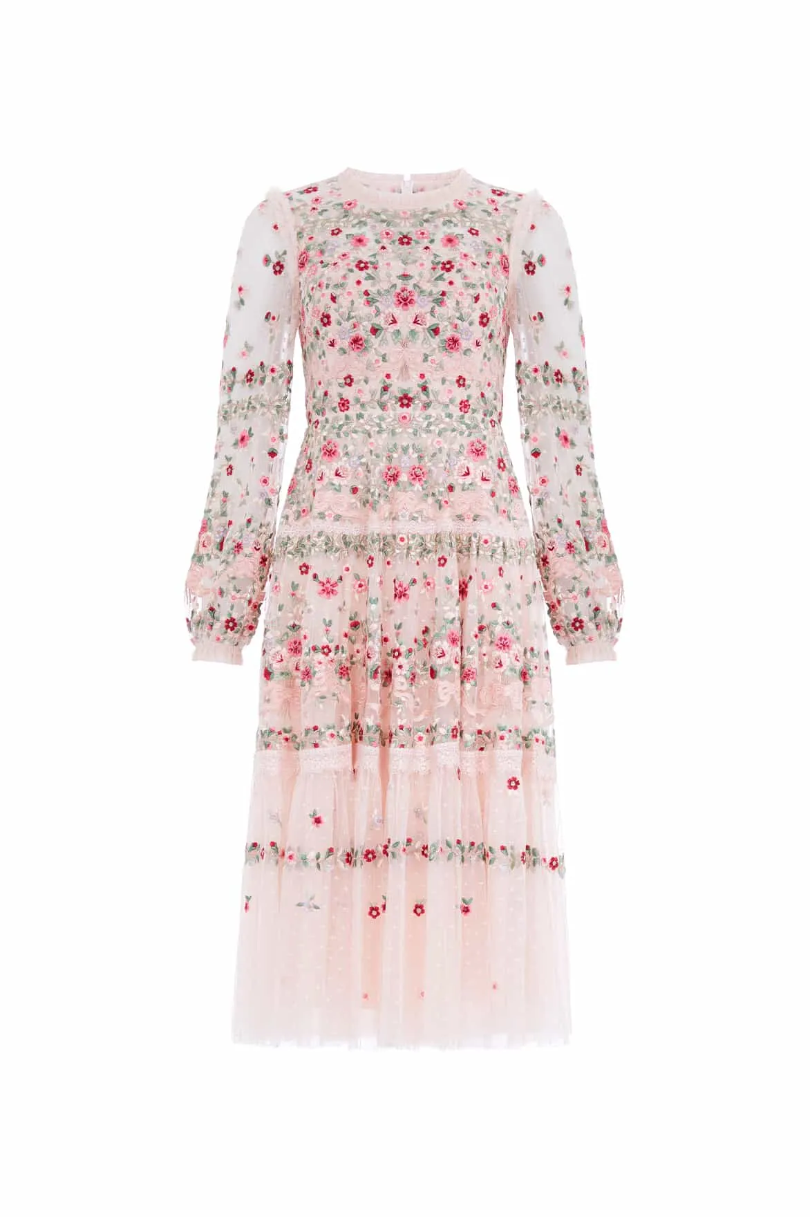Soft Tone Ribbon Bouquet Midaxi Dress