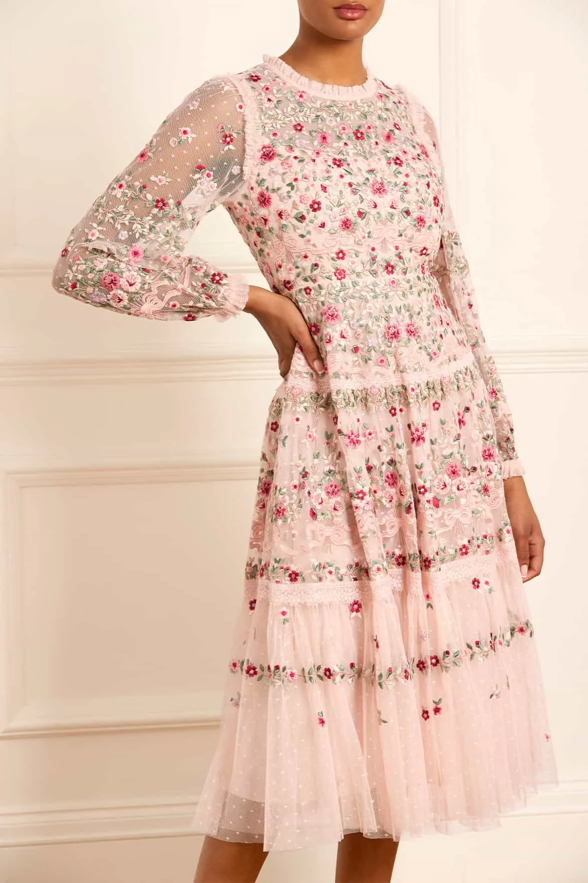 Ribbon Bouquet Midaxi Dress Casual maxi dress Built-In-Slip