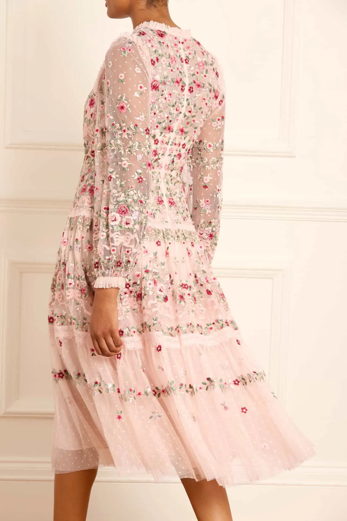 All weather Dual Tones Ribbon Bouquet Midaxi Dress