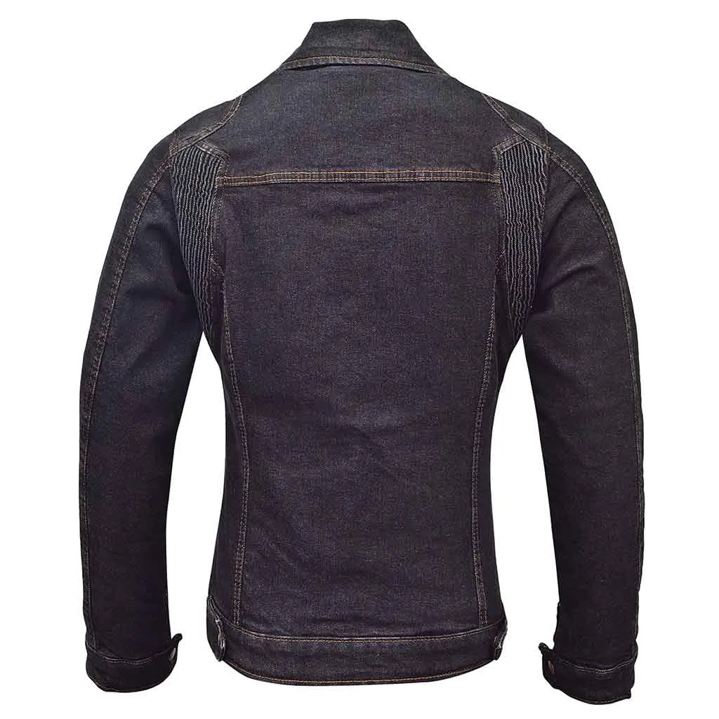 RIDERACT® Women Denim Jacket Biker Reinforced Denim Motorcycle Jacket Road Rush Black