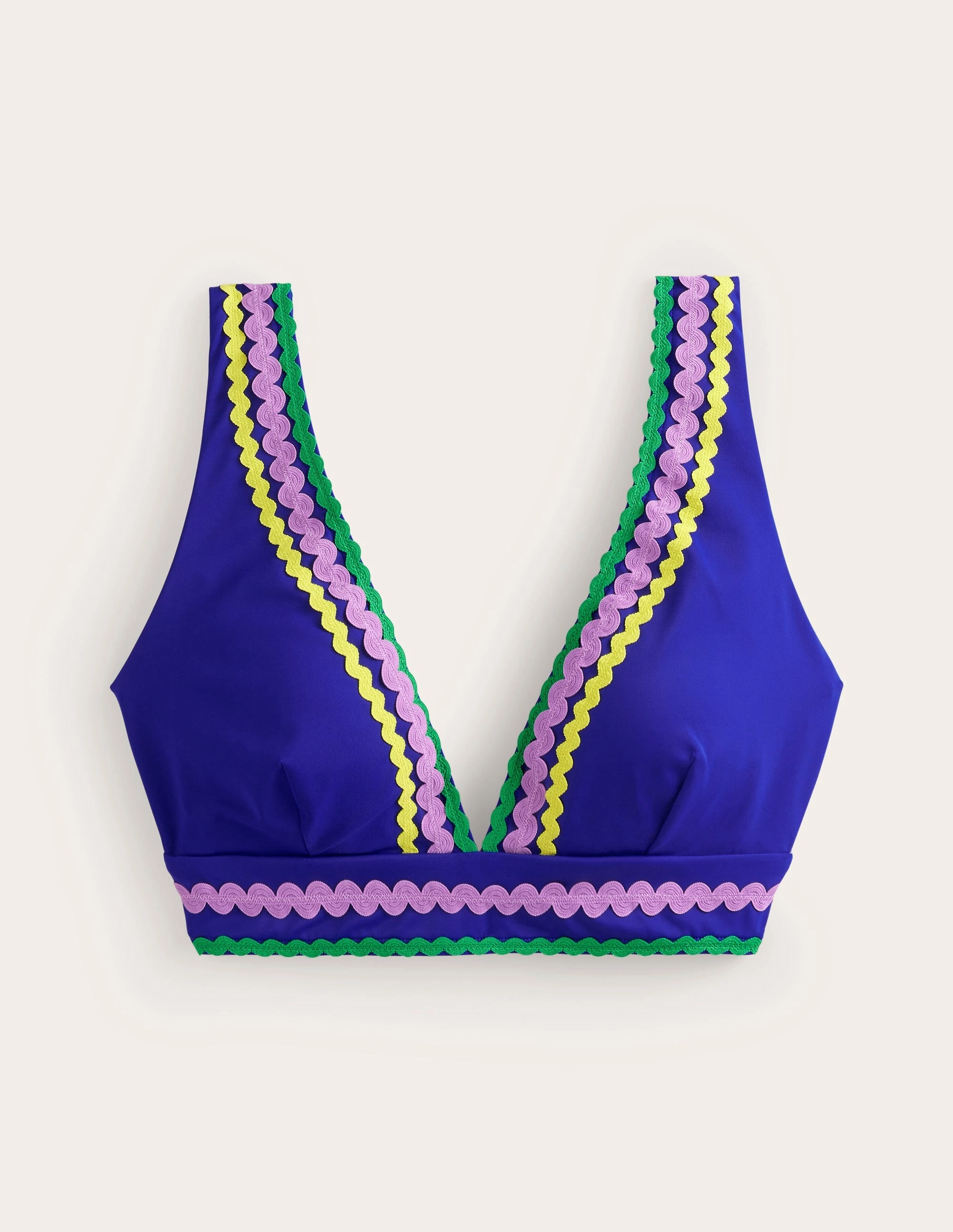 Non Slip Grip Features Rik Rak Bikini Top-Surf the Web Blue