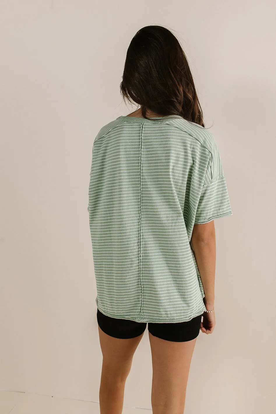Riley Striped T-Shirt in Sage - FINAL SALE