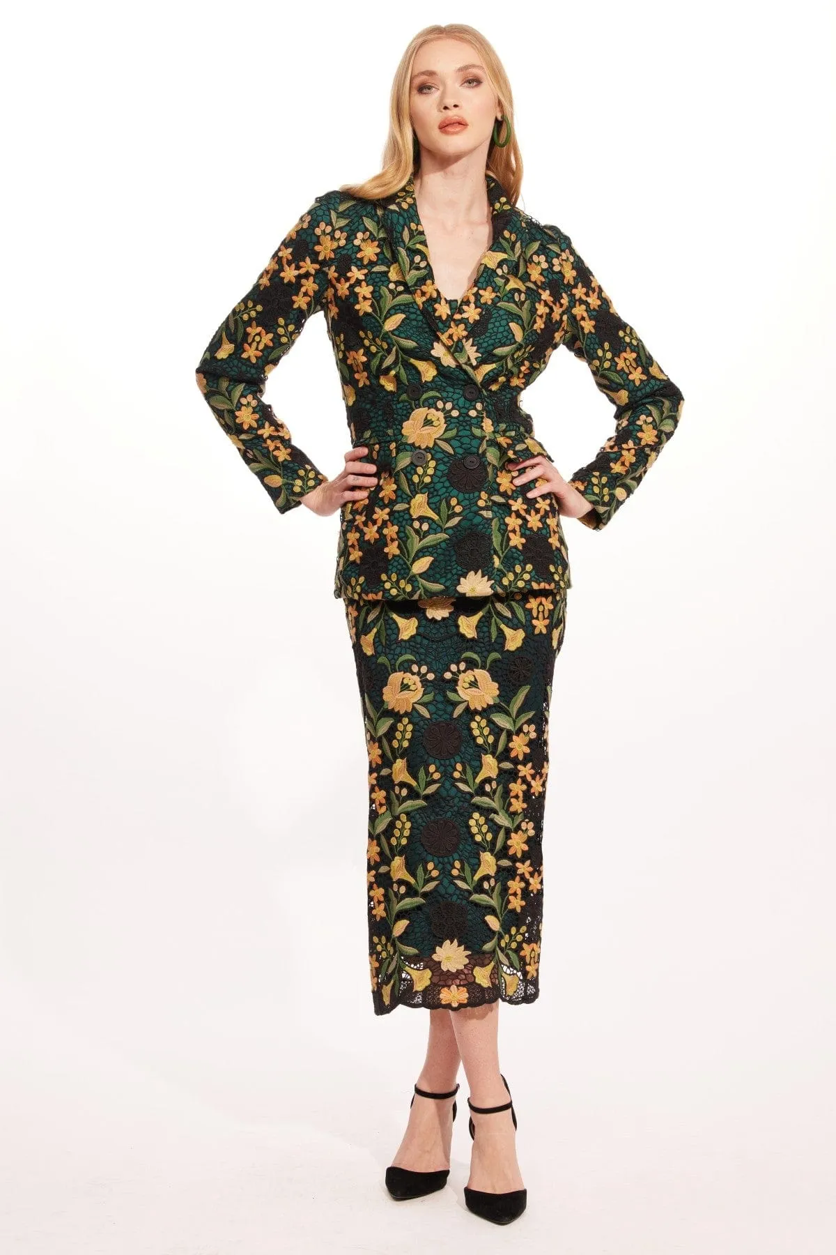 Rita Skirt ?C Harvest Bloom Polished Style Asymmetrical Cut