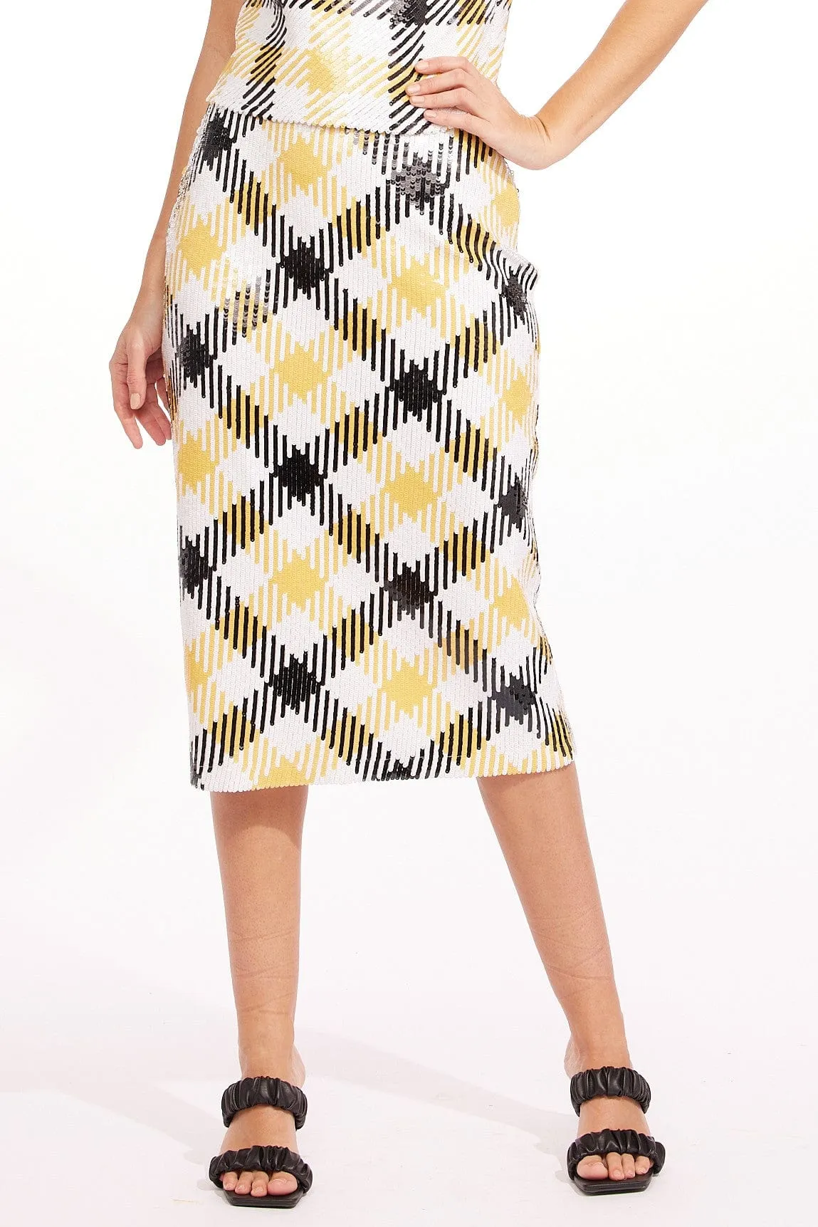 Department Store Style Rita Skirt - Canary Plaid