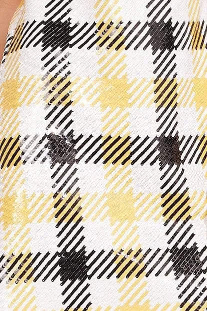 Runway Ready Modern Cut Rita Skirt - Canary Plaid