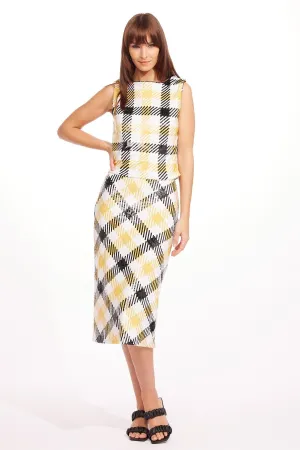 Unique Feature Rita Skirt - Canary Plaid